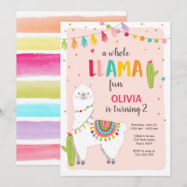 Hele lama leuke verjaardagsuitnodiging Alpace Cact Kaart