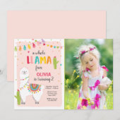 Hele lama leuke verjaardagsuitnodiging Alpace Fies Kaart (Voorkant / Achterkant)