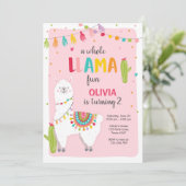 Hele lama leuke verjaardagsuitnodiging Alpace Fies Kaart (Staand voorkant)