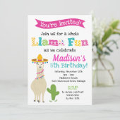 Hele Lama Plezier - Lama Verjaardagsfeestje Kaart (Staand voorkant)