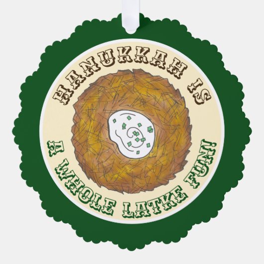 Hele Latke (Lotta) Fun Chanoeka Vakantie Eten Ornament Kaart (Voorkant)