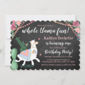 Hele Llama Fun. 1e uitnodiging van de partij van B (Voorkant)