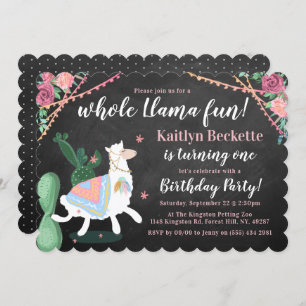 Hele Llama Fun. 1e uitnodiging van de partij van B