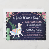 Hele Llama Fun. 1e uitnodiging van de partij van B (Voorkant)