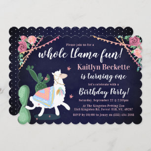 Hele Llama Fun. 1e uitnodiging van de partij van B