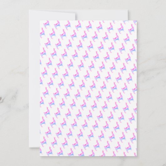 Hele Llama Fun. Birthday Party Kaart (Achterkant)