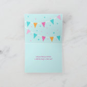 Hele Llama Fun Cake 4th Birthday Aqua Bedankkaart (Binnen)