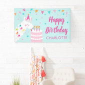 Hele Llama Fun Cake 4th Birthday Aqua Spandoek (Insitu)