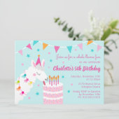 Hele Llama Fun Cake 5th Birthday Aqua Kaart (Staand voorkant)