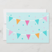 Hele Llama Fun Cake 5th Birthday Aqua Kaart (Achterkant)