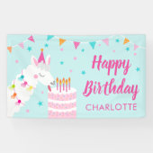 Hele Llama Fun Cake 5th Birthday Aqua Spandoek (Horizontaal)