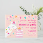 Hele Llama Fun Cake 5th Birthday Coral Kaart (Staand voorkant)