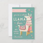 Hele Llama Fun Classroom Valentijnsdag Kaart (Voorkant)