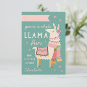 Hele Llama Fun Classroom Valentijnsdag Kaart (Staand voorkant)