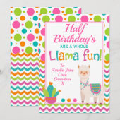 Hele Llama Fun Halve Verjaardag Feestdagenkaart (Voorkant / Achterkant)