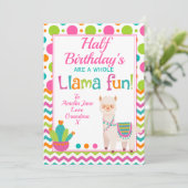 Hele Llama Fun Halve Verjaardag Feestdagenkaart (Staand voorkant)