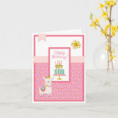 Hele Llama Fun Happy Birthday Kaart (Gele Bloem)