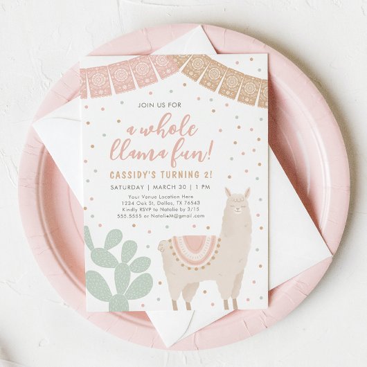 Hele Llama Fun Llama Alpaca Meisje Verjaardag Kaart