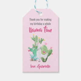 Hele Llama Fun - Llama Party Roze Dank u Labels Cadeaulabel