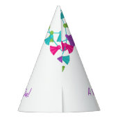 Hele Llama Fun Pink Paarse Cactus Kind Birthday Feesthoedjes (Achterkant)