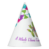 Hele Llama Fun Pink Paarse Cactus Kind Birthday Feesthoedjes (Links)