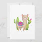 Hele Llama Fun Pink Paarse Cactus Kind Birthday Kaart (Achterkant)