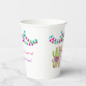 Hele Llama Fun Pink Paarse Cactus Kind Birthday Papieren Bekers (Rechts)