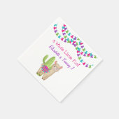 Hele Llama Fun Pink Paarse Cactus Kind Birthday Servet (Hoek)