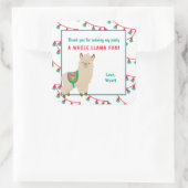 Hele Llama Fun Verjaardagsfeest dank u gunst Vierkante Sticker (Tas)