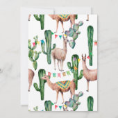 Hele Llama Fun Verjaardagsfeest Uitnodiging (Achterkant)