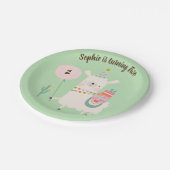 Hele Llama Leuk Lime Groen Verjaardagsfeest Papieren Bordje (Gekanteld)