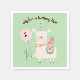 Hele Llama Leuk Lime Groen Verjaardagsfeest Servet