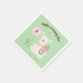 Hele Llama Leuk Lime Groen Verjaardagsfeest Servet (Hoek)