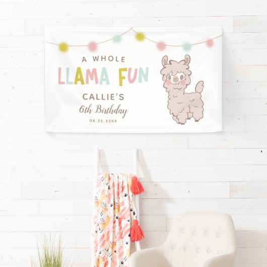 Hele Llama Leuk Verjaardagsfeest Spandoek (Insitu)