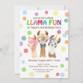 Hele Llama Leuke Kleurrijke Kinderen Verjaardagsfe Kaart (Voorkant)