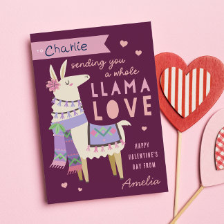 Hele Llama Love Classroom Valentijnsdag Kaart