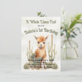 Hele Llama plezier draaien een verjaardag Kaart (Staand voorkant)