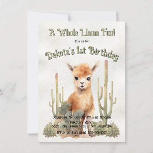 Hele Llama plezier draaien een verjaardag Kaart (Voorkant)