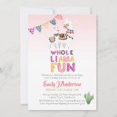 Hele LLama Pret Mama Baby Feest Cactussen Roze Mei Kaart (Voorkant)