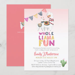 Hele LLama Pret Mama Baby Feest Cactussen Roze Mei Kaart