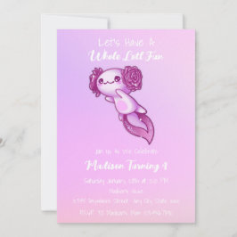 Hele lol plezier magenta roze axolotl verjaardag kaart