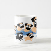 Hele Lotta Pugs (blauw) Koffiemok (Center)