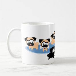 Hele Lotta Pugs (blauw) Koffiemok