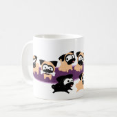 Hele Lotta Pugs (Paars) Koffiemok (Voorkant links)