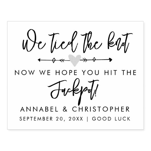 hele lotto liefde loterij kraskaart bruiloft gunst rubberstempel (Afrduk)