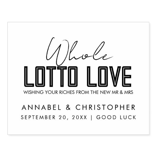 hele lotto liefde loterij ticket bruiloft gunst rubberstempel (Afrduk)