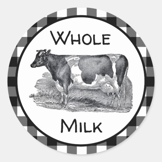 Hele Melk Label Zwart-wit Gingham (Voorkant)