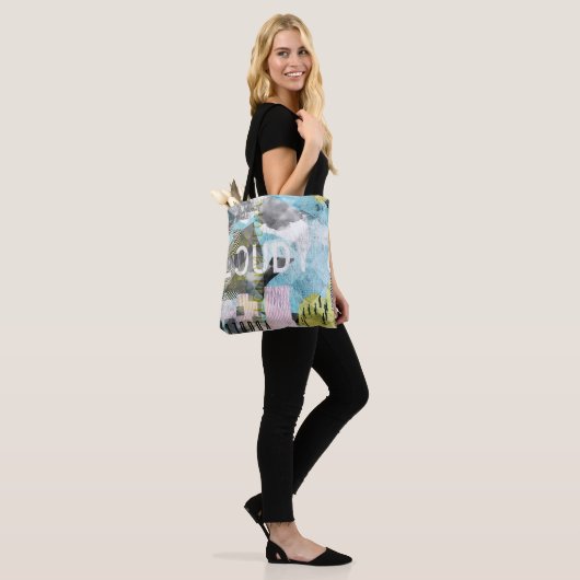 Hele mensen moderne collage art canvas tas (Op model)