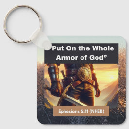 Hele pantser Gods - Square Metal Sleutelhanger