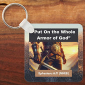 Hele pantser Gods - Square Metal Sleutelhanger (Voorkant)